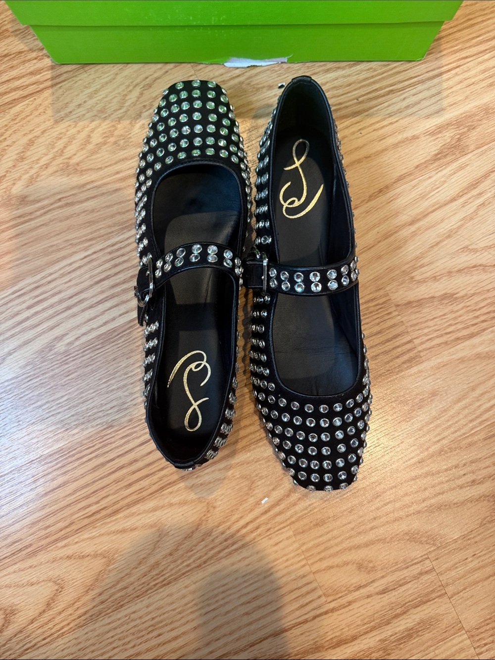 Sam Edelman Black Studded Mary Jane Flats - Picture 3 of 4